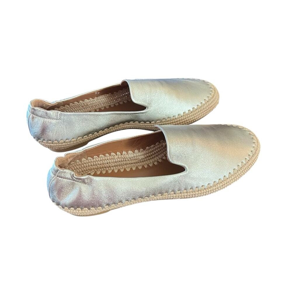 Clergerie Irmis Gold Leather Espadrille Flats Slip On NEW Size 8.5 - Picture 2 of 10